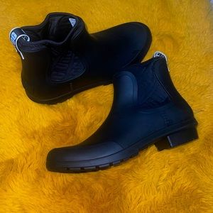Black UGG rain boot booties
